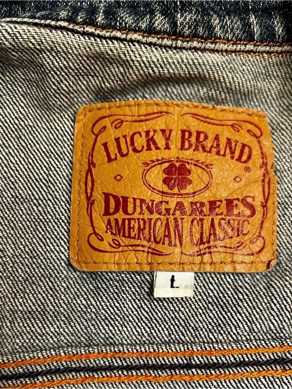 Vintage Lucky Brand Dungarees USA Denim Jacket Womens L Gene Montesano Trucker - Picture 6 of 11